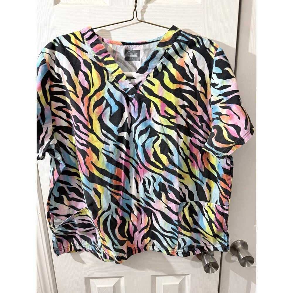 Butter-Soft Originals Plus‎ Size 2X Women's 2-Pocket V-Neck Scrub Top